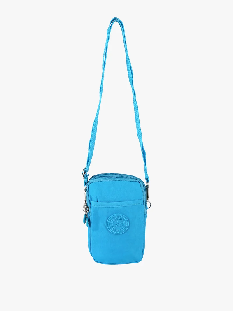 Mini borsello da donna a tracolla in nylon - blu
