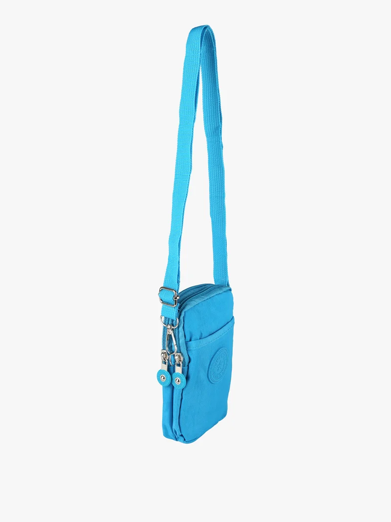 Mini borsello da donna a tracolla in nylon - blu