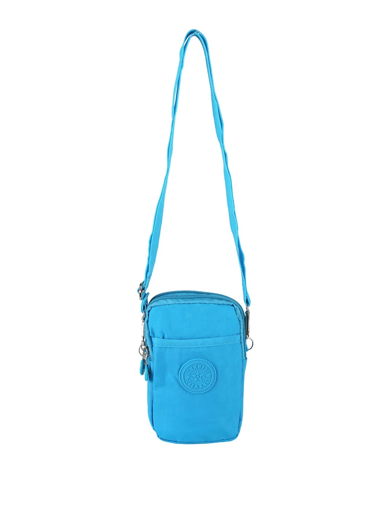 Mini borsello da donna a tracolla in nylon - blu
