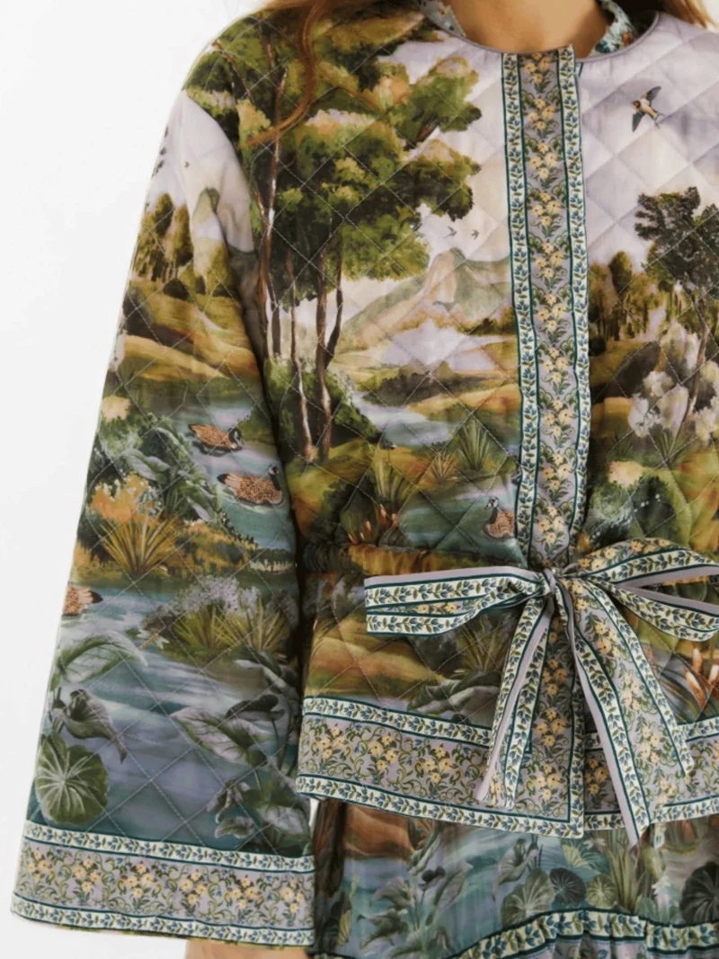 Countryside Landscape Multicolor Langarmjacke