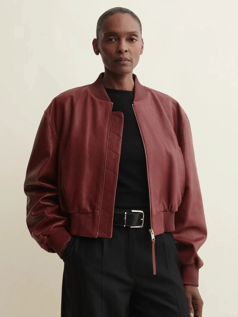 Hannan Leder Bomberjacke
