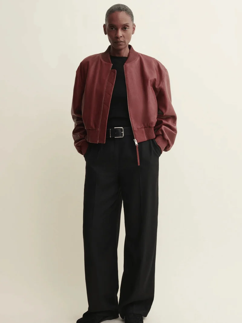 Hannan Leder Bomberjacke