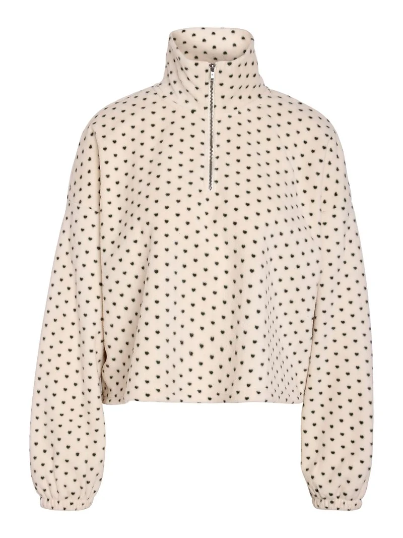NMFLECI L/S ZIPPER BLOUSE AOP