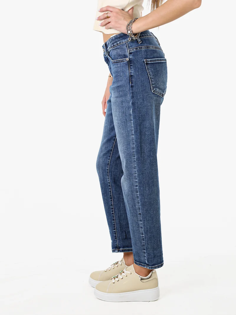 Jeans donna boyfriend a vita alta - jeans