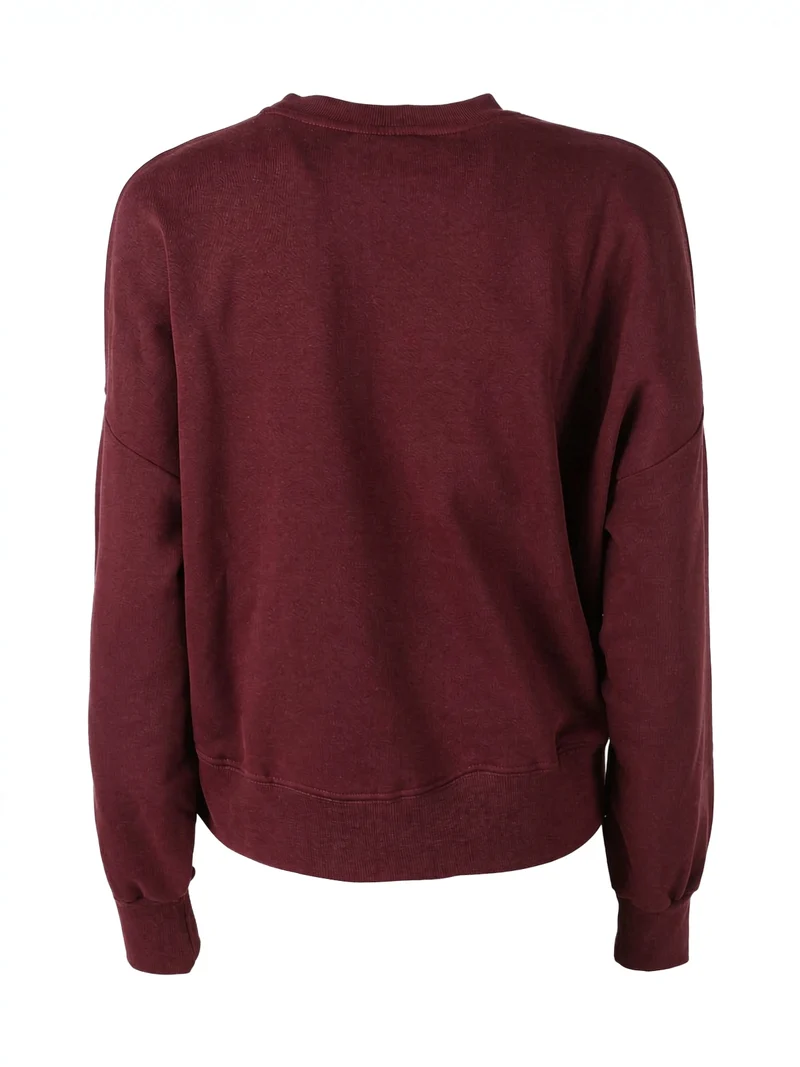 Felpa girocollo da donna oversize con logo - bordeaux
