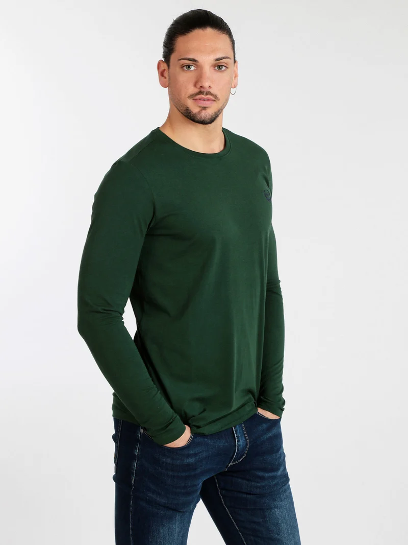 Maglietta girocollo da uomo - verde