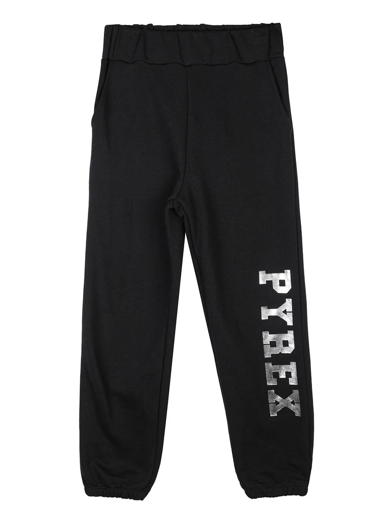 Pantaloni sportivi da ragazza con elastico alla caviglia - nero