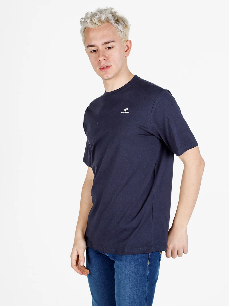T-shirt da uomo in cotone con logo - blu scuro