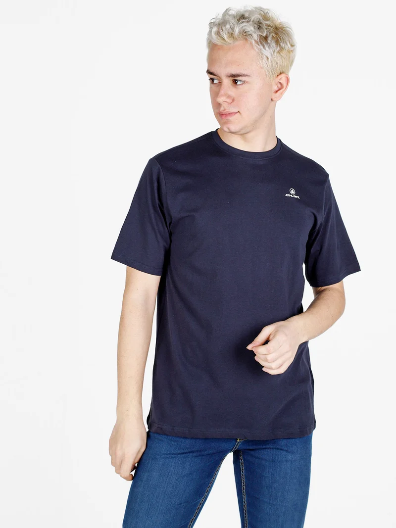 T-shirt da uomo in cotone con logo - blu scuro