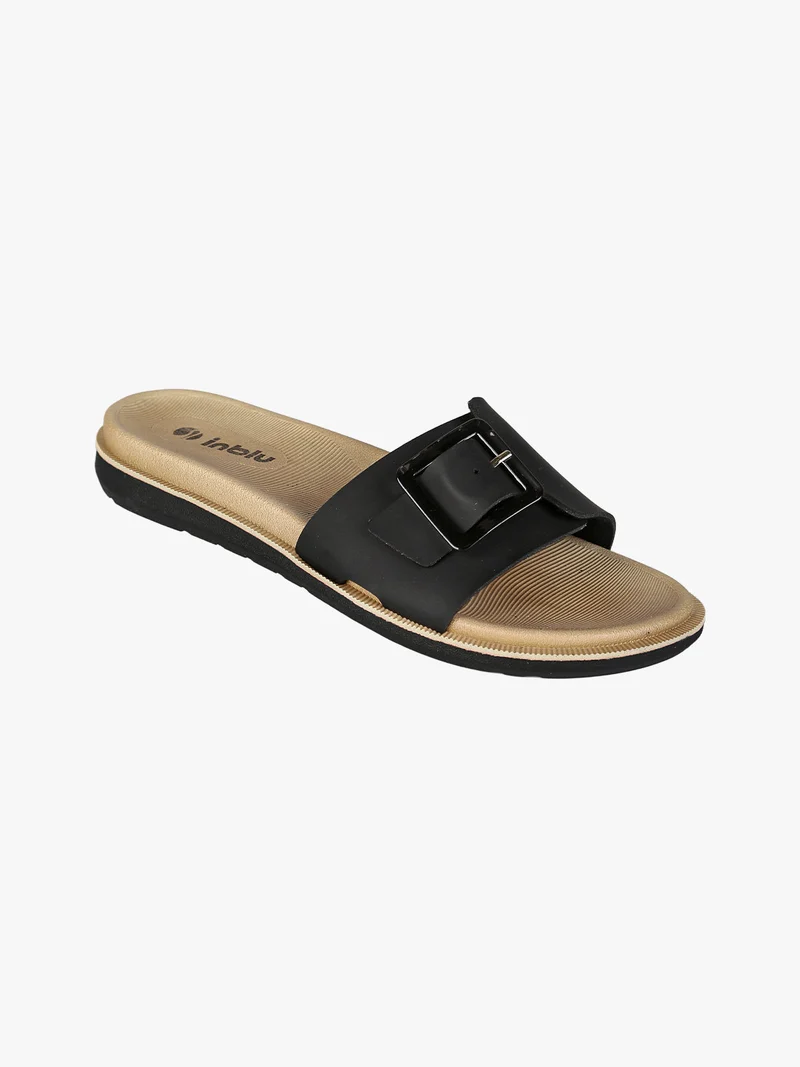 DUAL DENSITY Ciabatte donna con fibbia - nero