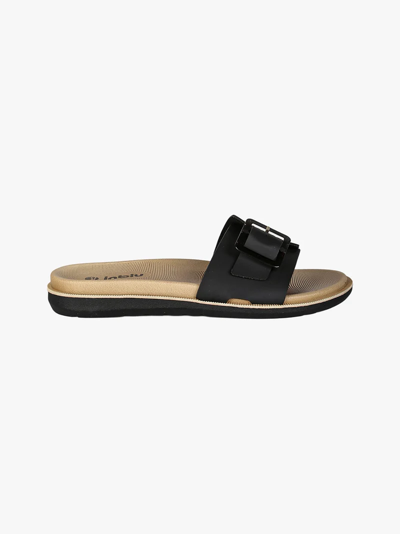 DUAL DENSITY Ciabatte donna con fibbia - nero