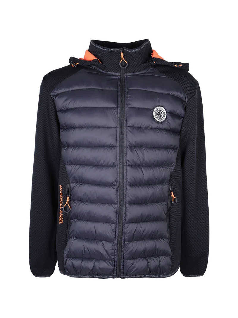 Giubbino da uomo impermeabile con cappuccio e zip - blu scuro