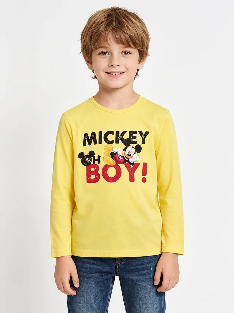 Maglietta Topolino da bambino manica lunga - giallo