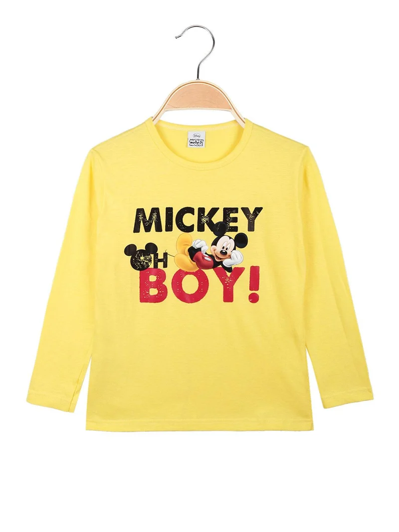 Maglietta Topolino da bambino manica lunga - giallo