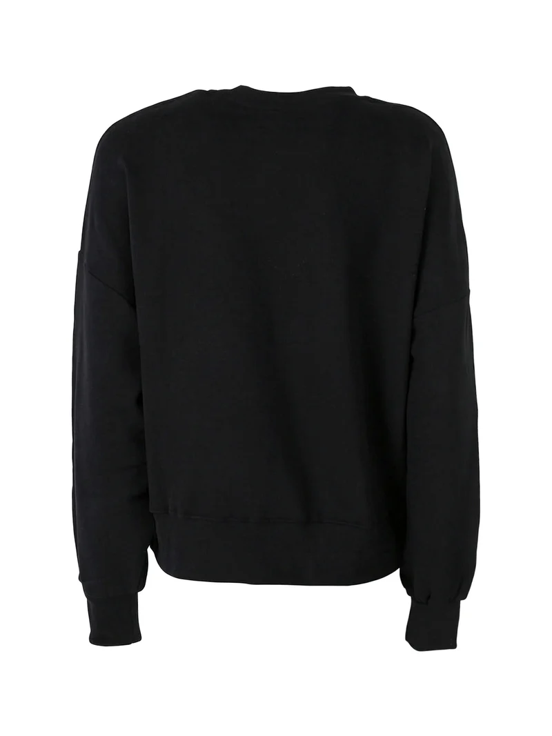 Felpa girocollo da donna oversize con logo - nero