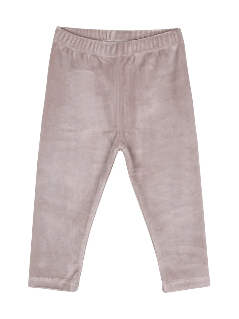 Completo lungo da neonata con maglietta e leggings in ciniglia - rosa