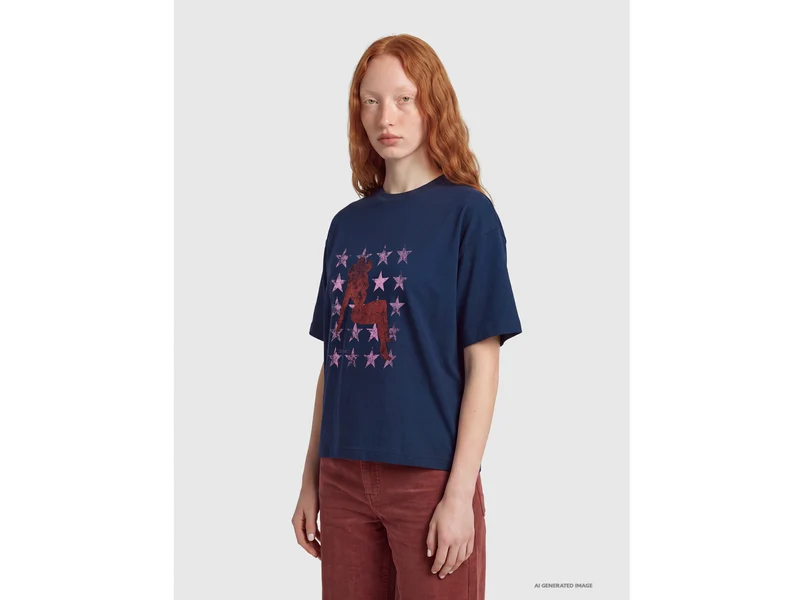 Lässiges T-Shirt mit Western-Print