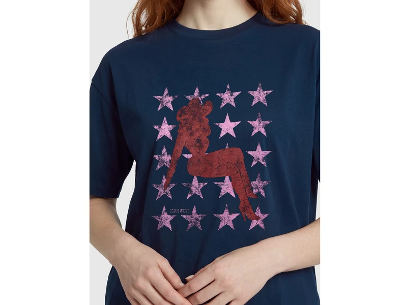 Lässiges T-Shirt mit Western-Print