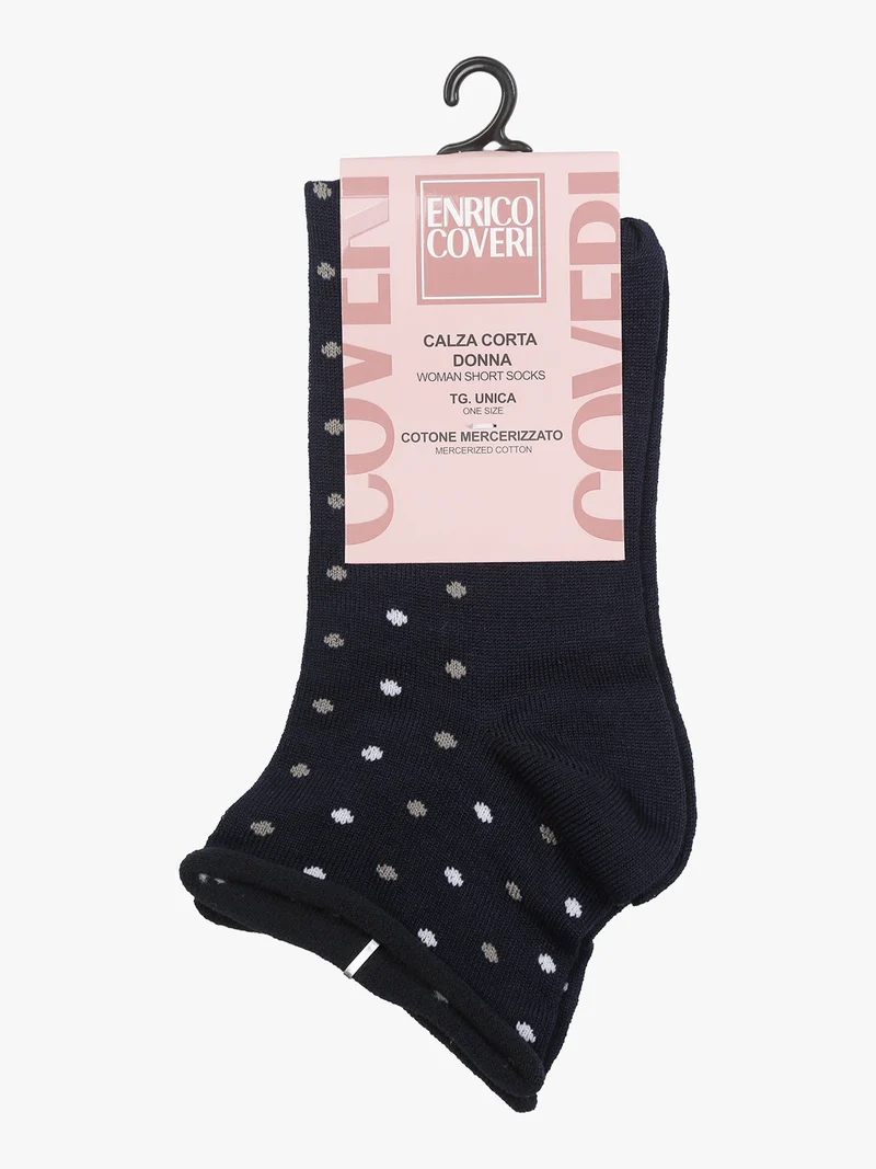 Calze corte da donna a pois - blu scuro