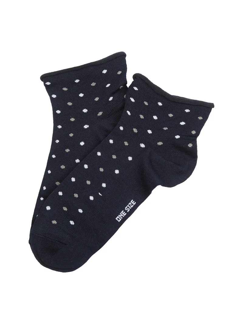 Calze corte da donna a pois - blu scuro