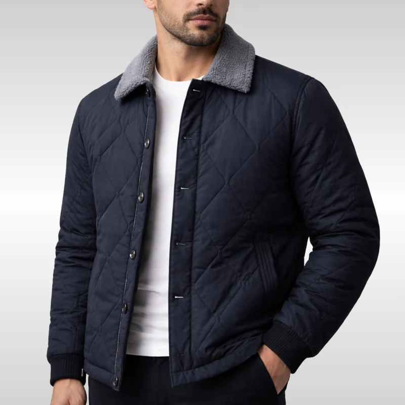 Elegant Quilted Fleece Bomber Jacket