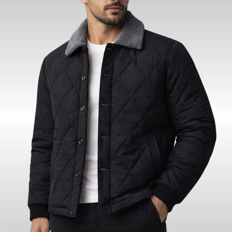 Elegant Quilted Fleece Bomber Jacket