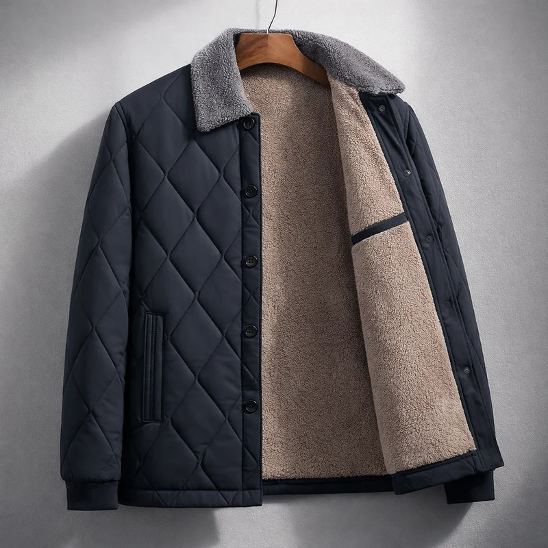 Elegant Quilted Fleece Bomber Jacket