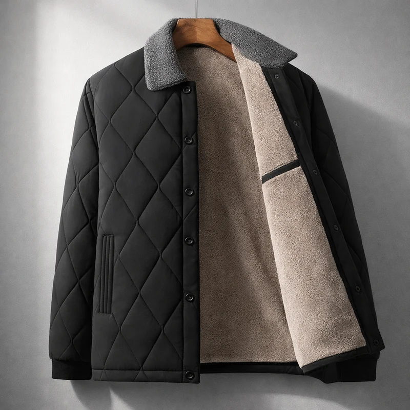 Elegant Quilted Fleece Bomber Jacket