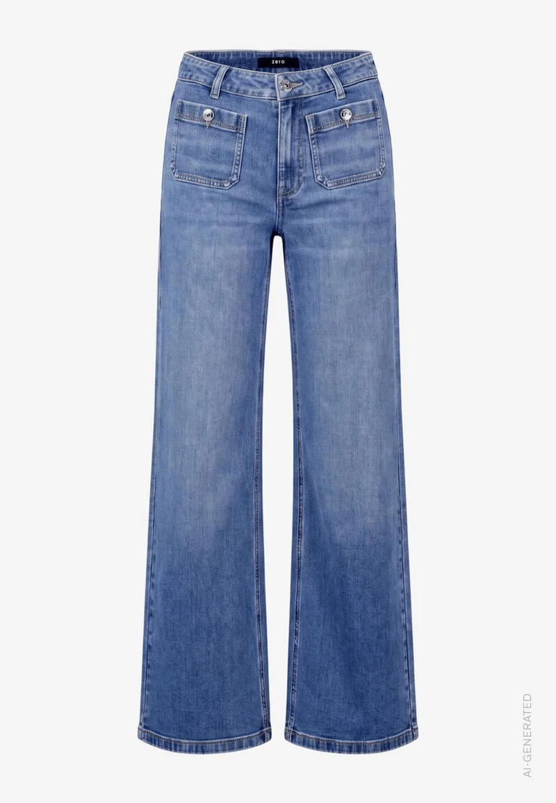 Damen Flared Jeans mit aufgesetzten Taschen