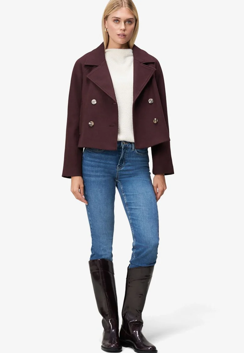 Damen Sweatshirt 3/4 Arm mit Fischgrätmuster