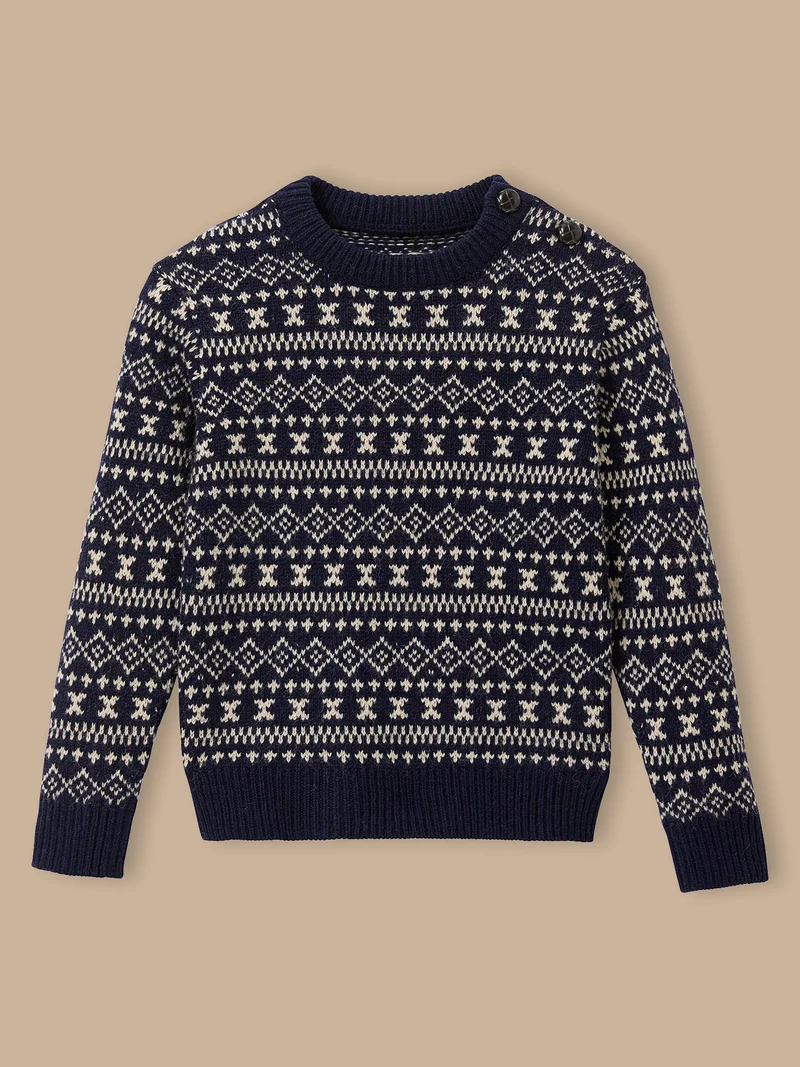 Jungenpullover aus Jacquard mit Wolle
