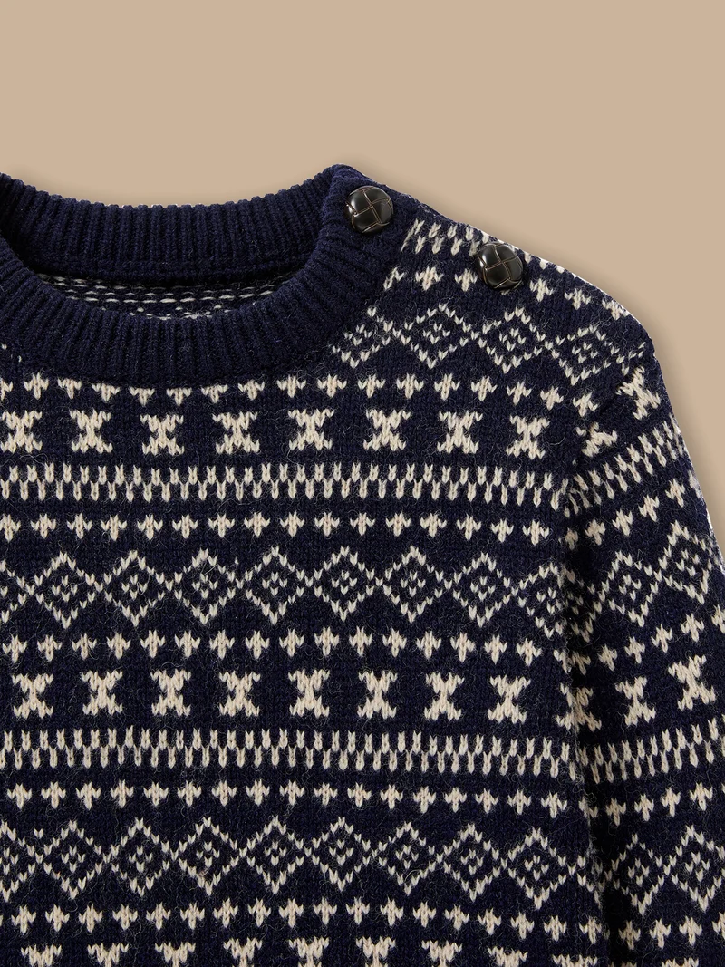 Jungenpullover aus Jacquard mit Wolle