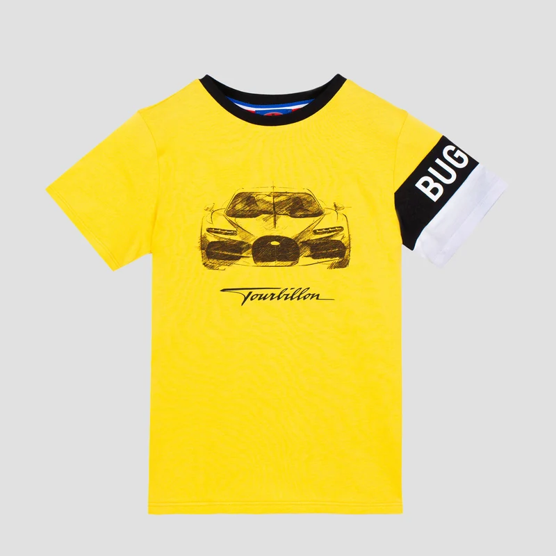 BUGATTI KIDS TOURBILLON SKETCH T-SHIRT YELLOW