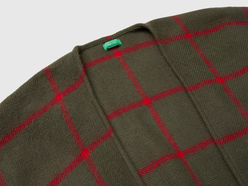 Jacquard-karierter Umhang
