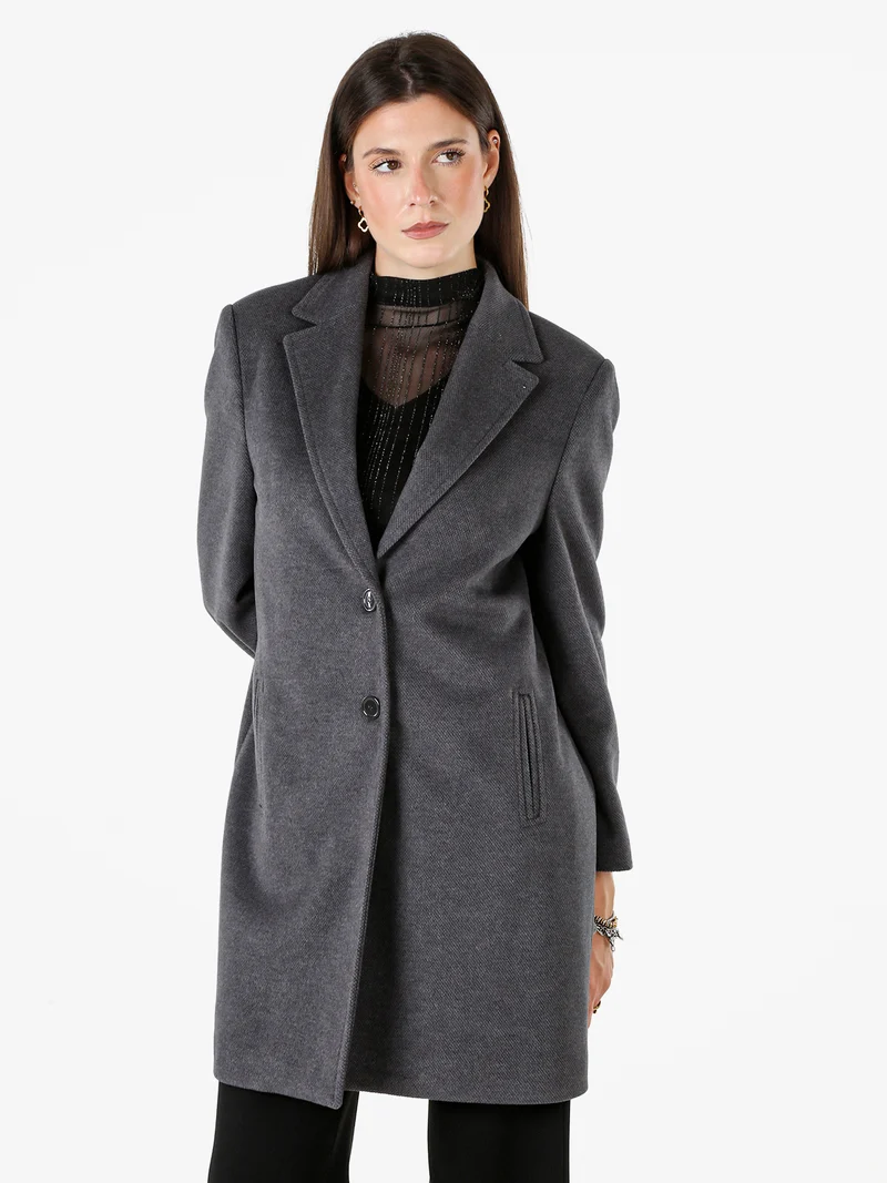 Cappotto classico da donna con stampa texture - grigio