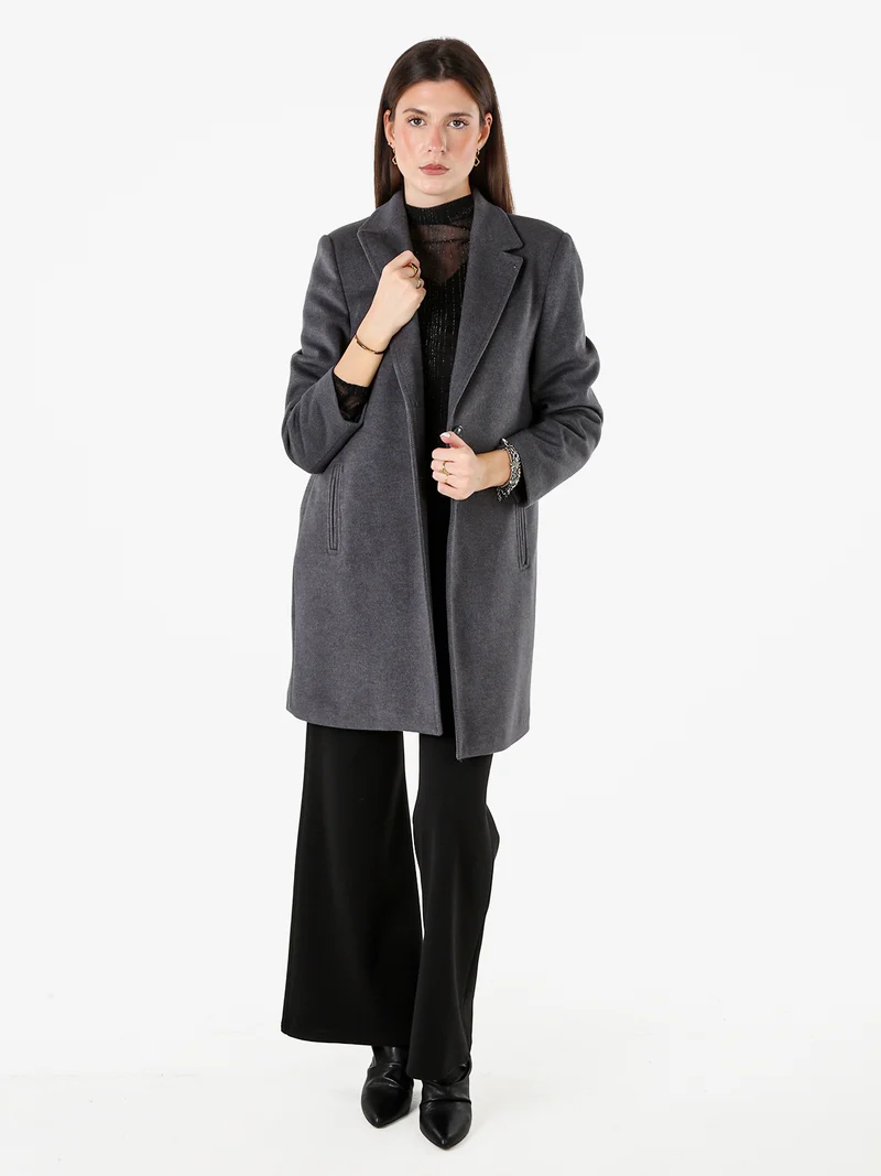 Cappotto classico da donna con stampa texture - grigio