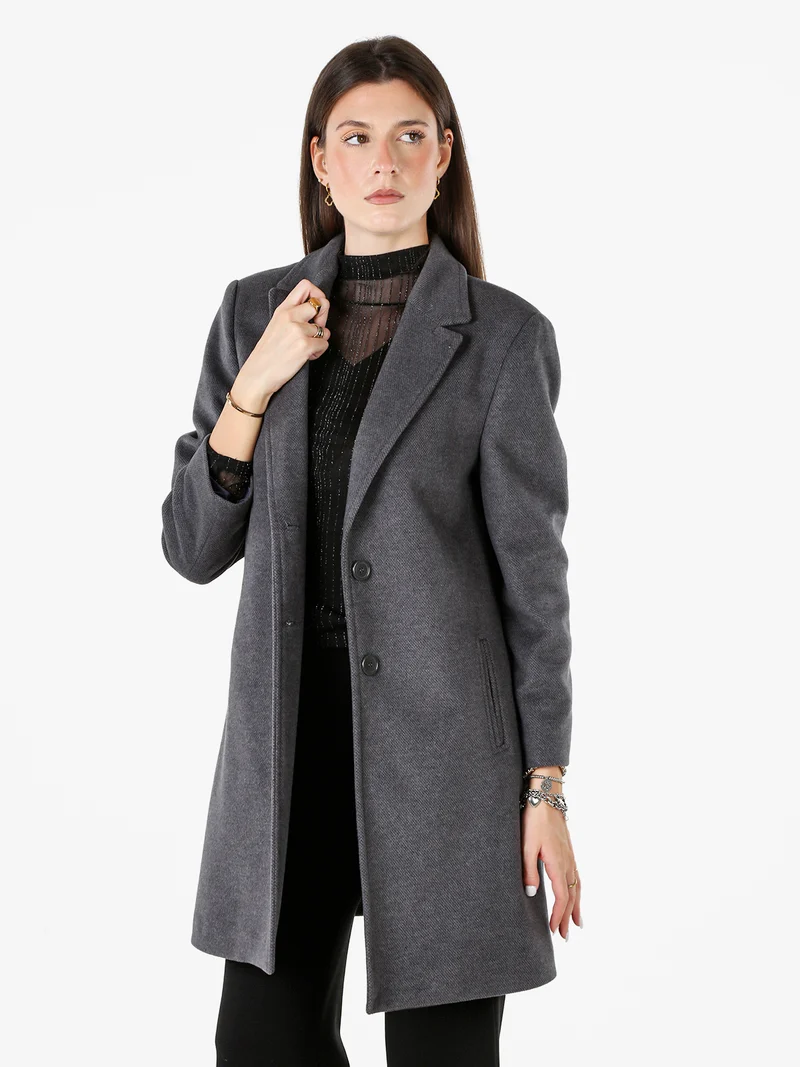 Cappotto classico da donna con stampa texture - grigio