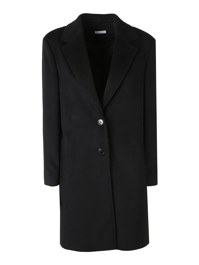 Cappotto classico da donna con stampa texture - nero