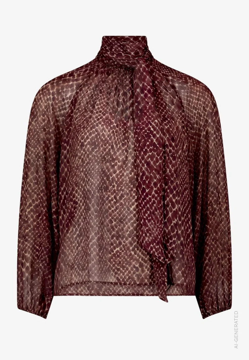 Damen Schluppenbluse mit Animalprint
