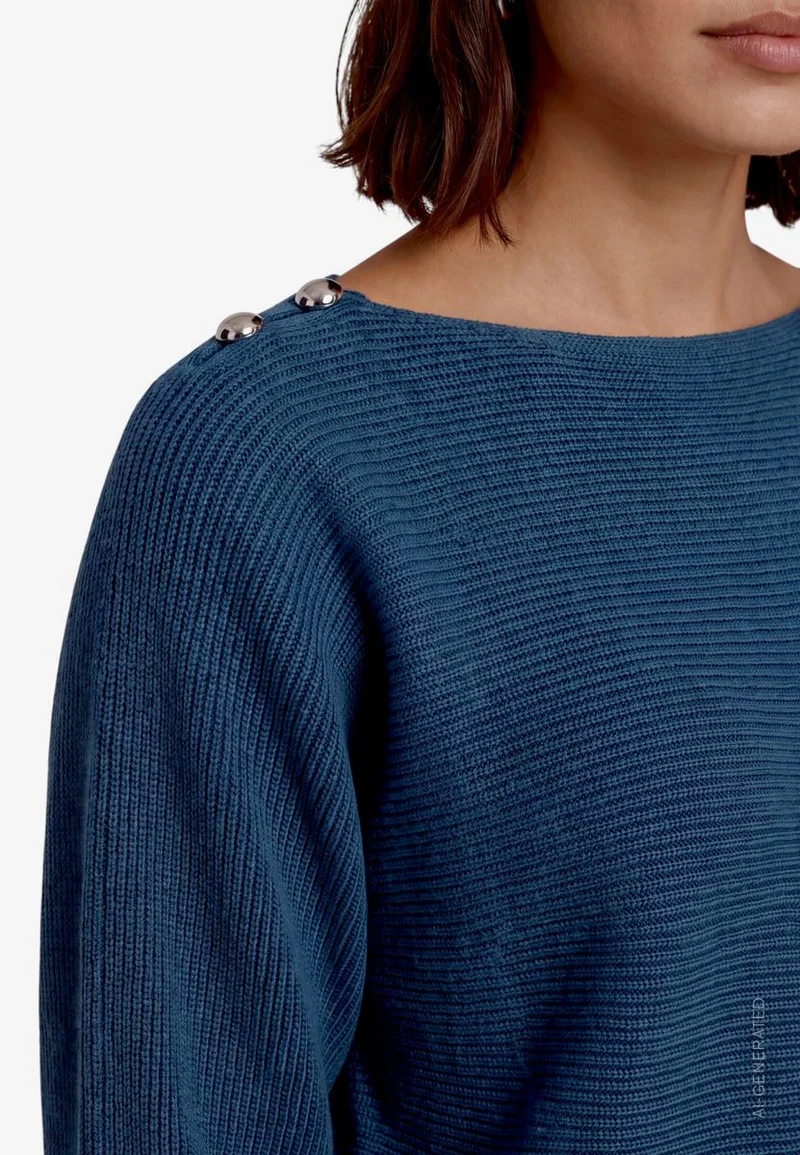 Damen Strickpullover mit U-Boot Ausschnitt