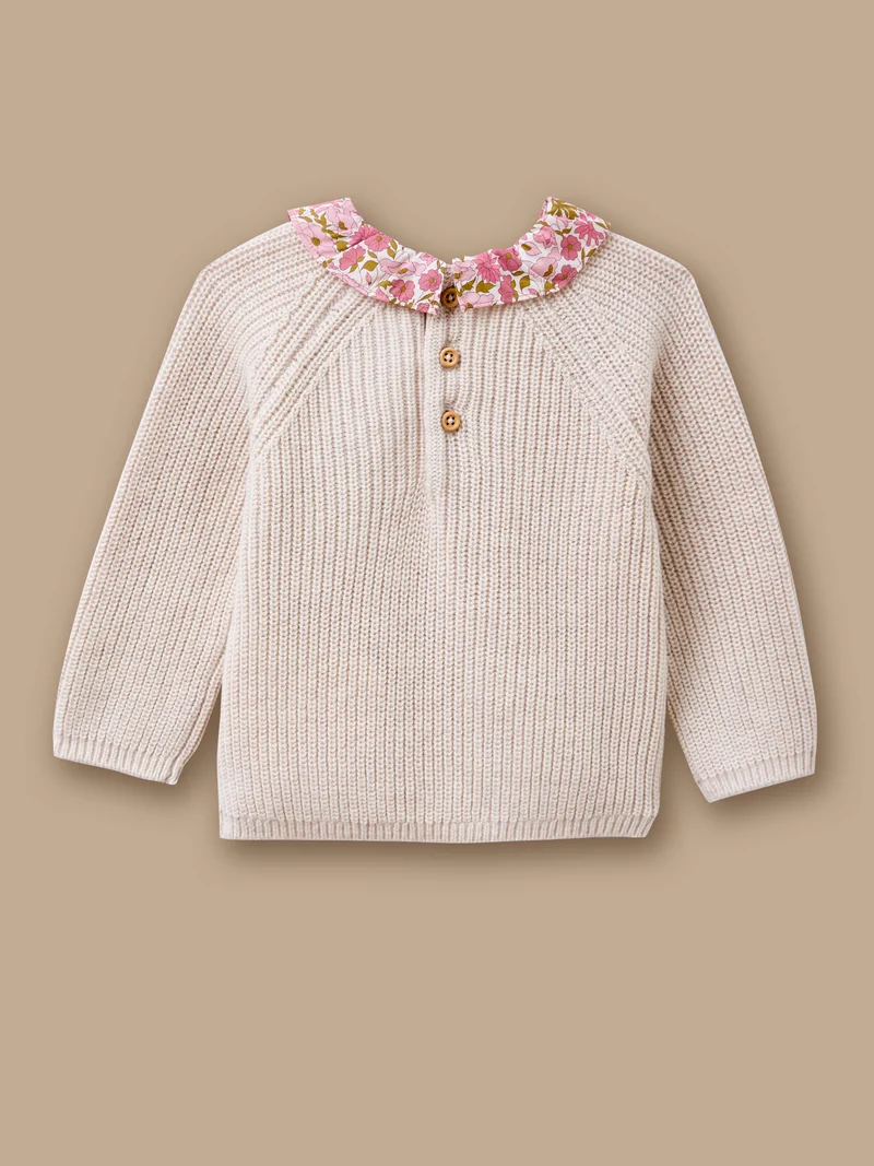 Baby-Pullover mit Kragen aus Liberty-Stoff