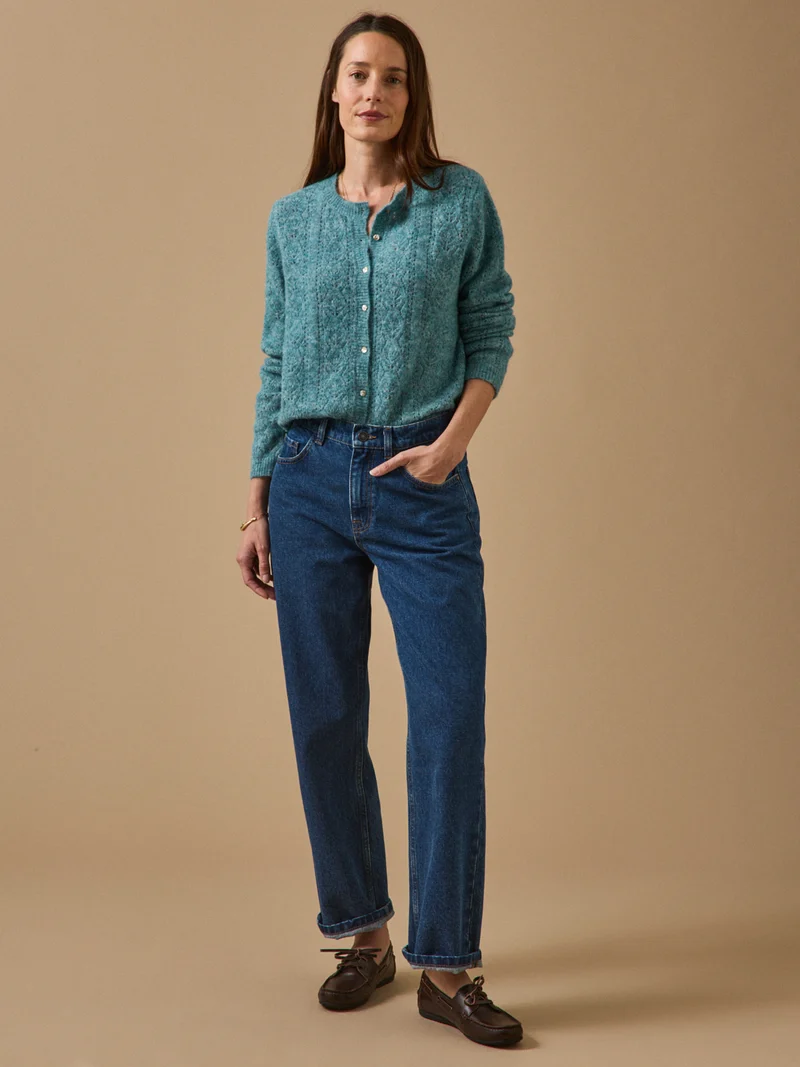 Damen-Cardigan mit Lochmuster