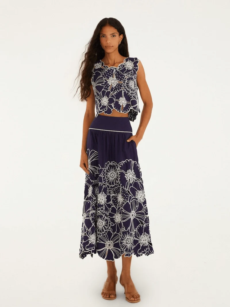 Blue Richelieu Top