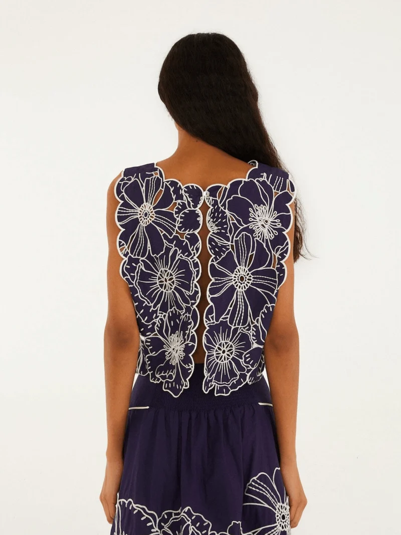 Blue Richelieu Top