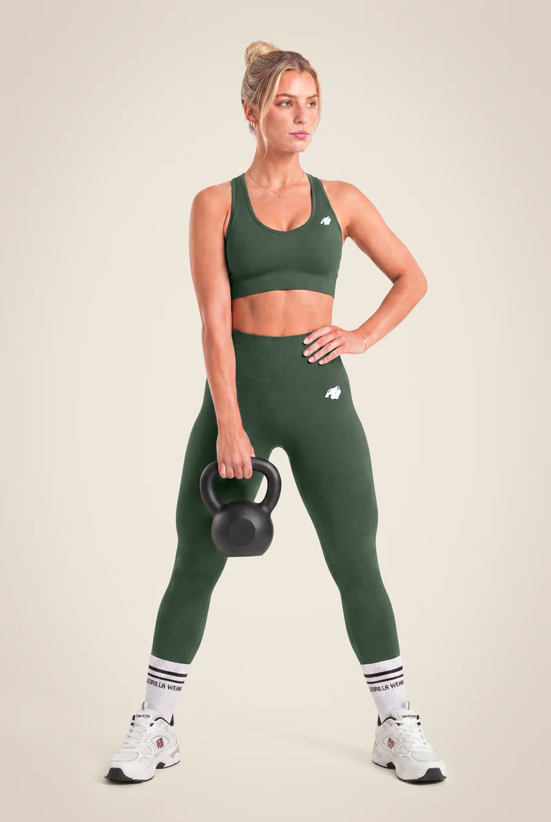 Neiro Sports Bra & Leggings Set - Army Green