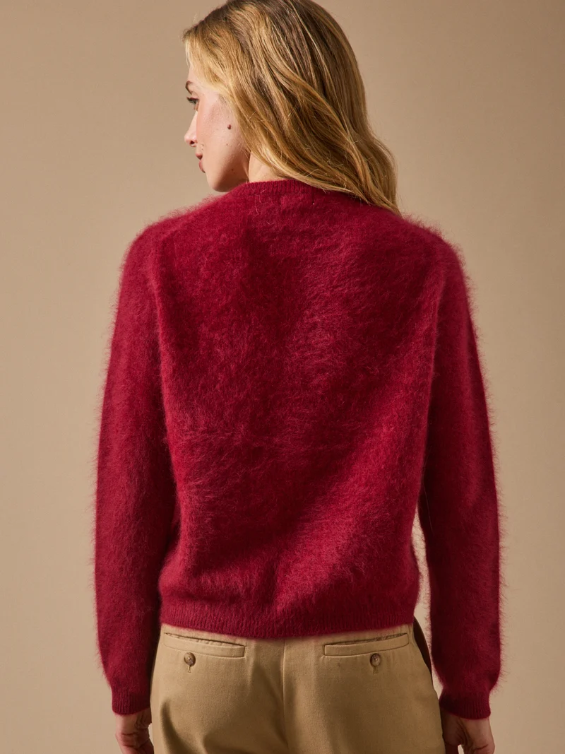 Damen-Cardigan aus gebürsteter Wolle