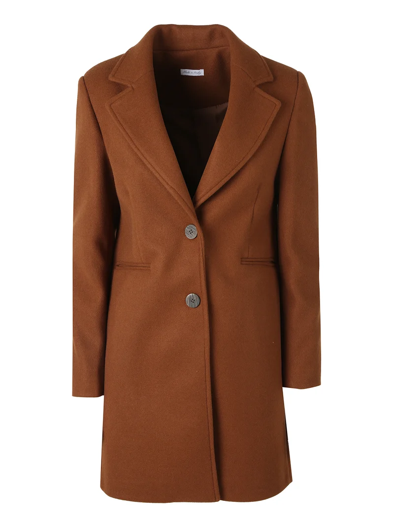 Cappotto classico da donna con bottoni - bronzo