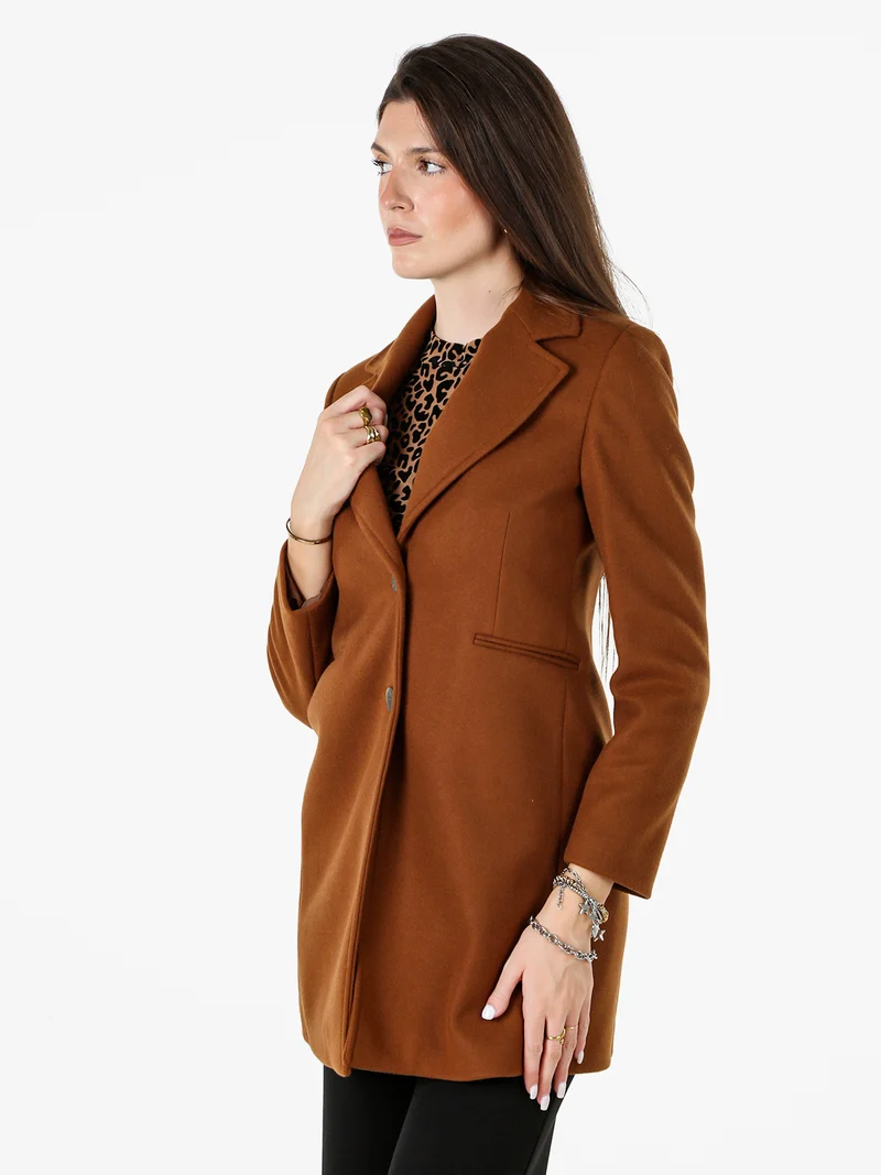 Cappotto classico da donna con bottoni - bronzo