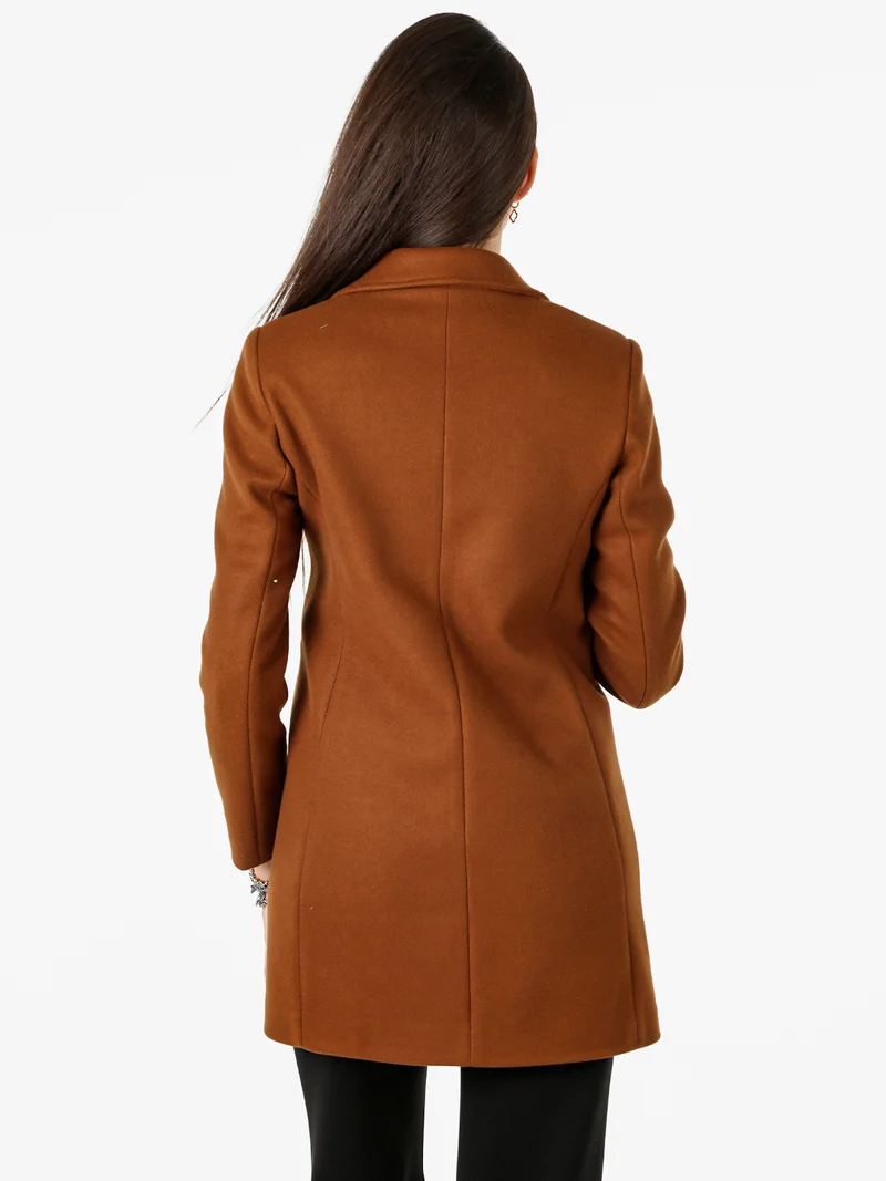 Cappotto classico da donna con bottoni - bronzo
