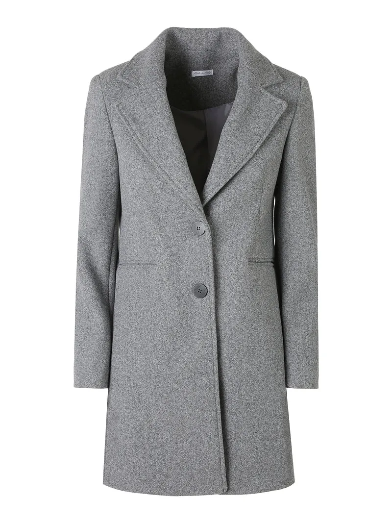 Cappotto classico da donna con bottoni - grigio